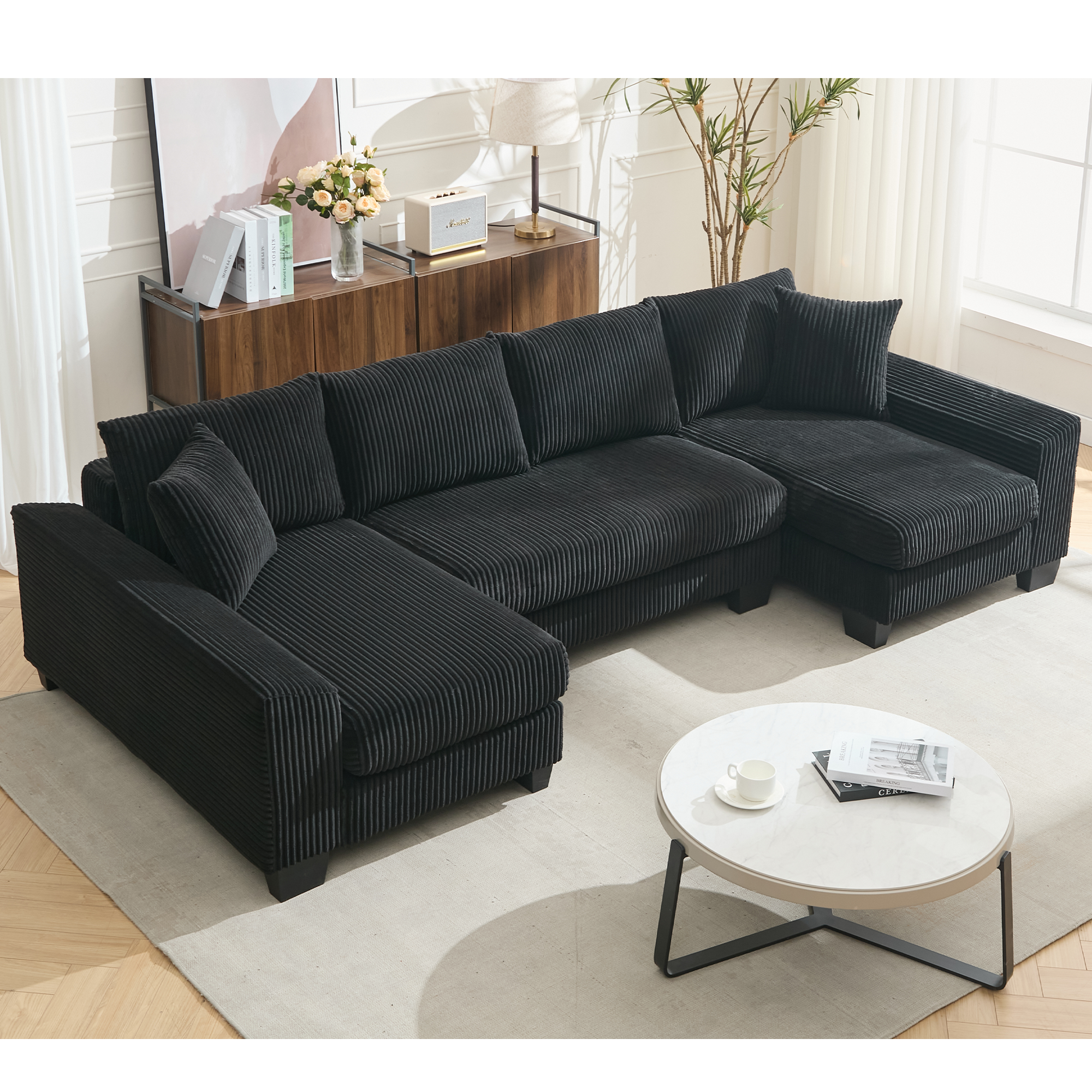 114' Sleeper Sofa,U Shaped Sofa , Pull Out Bed,Convertible Oversize 2