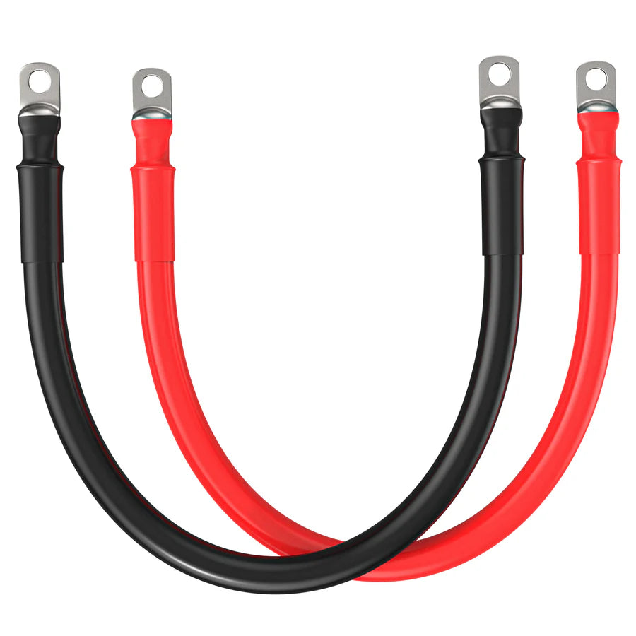 4 Gauge 5/16” Battery Cables | Pair of 4AWG Red and Black Pure Copper Inverter Battery Cables with 5/16” Lugs