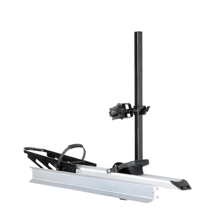 1-Bike Hitch E-bike Rack with Ramp, Folding Single Electric Bike Carrier, 100 LBS Capacity, Fits 2'' Receiver