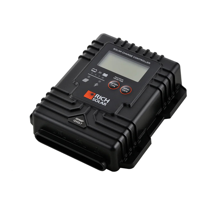 Controller | Waterproof 20A 12V PWM Controller for RVs, Trailers, Campers, Vans, Boats, Off-Grid | #1 Waterproof Solar Controller