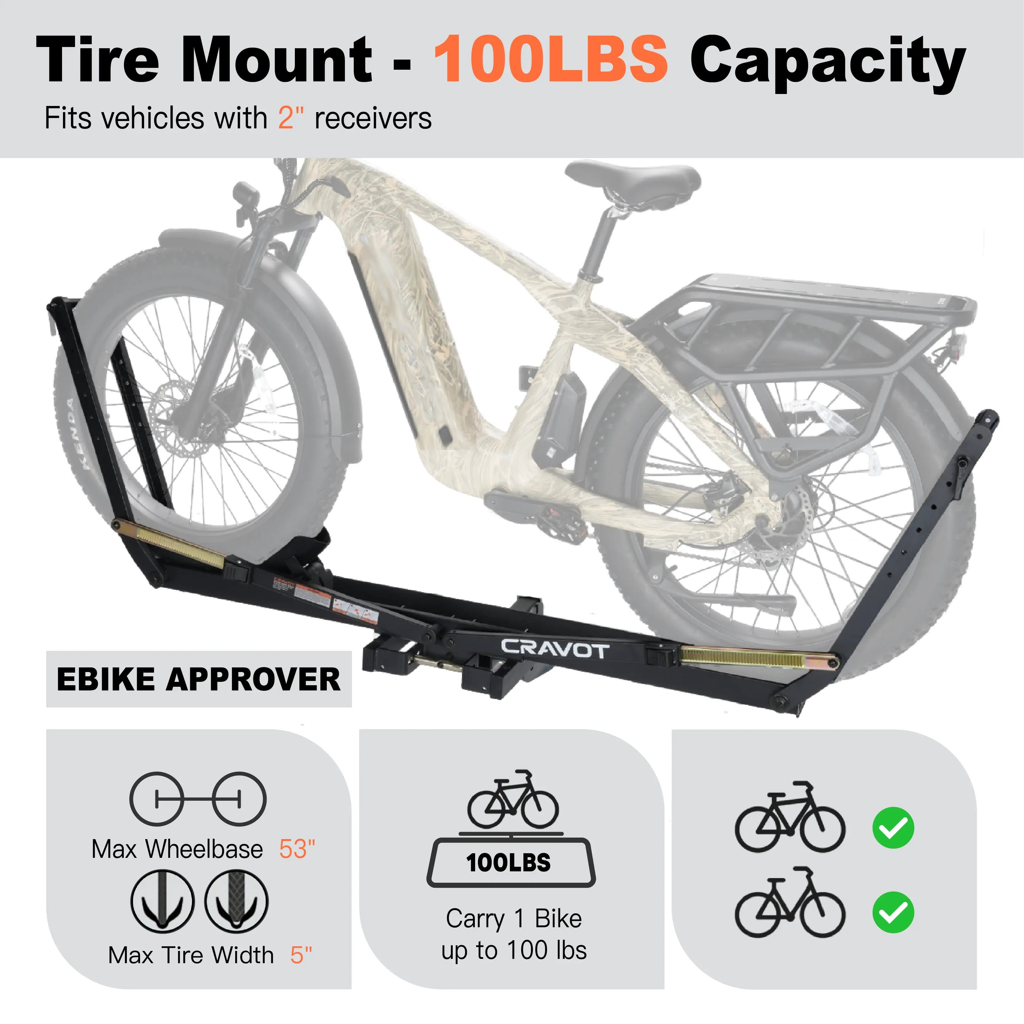 CRAVOT MagRack X1 MAX Foldable Hitch Bike Rack