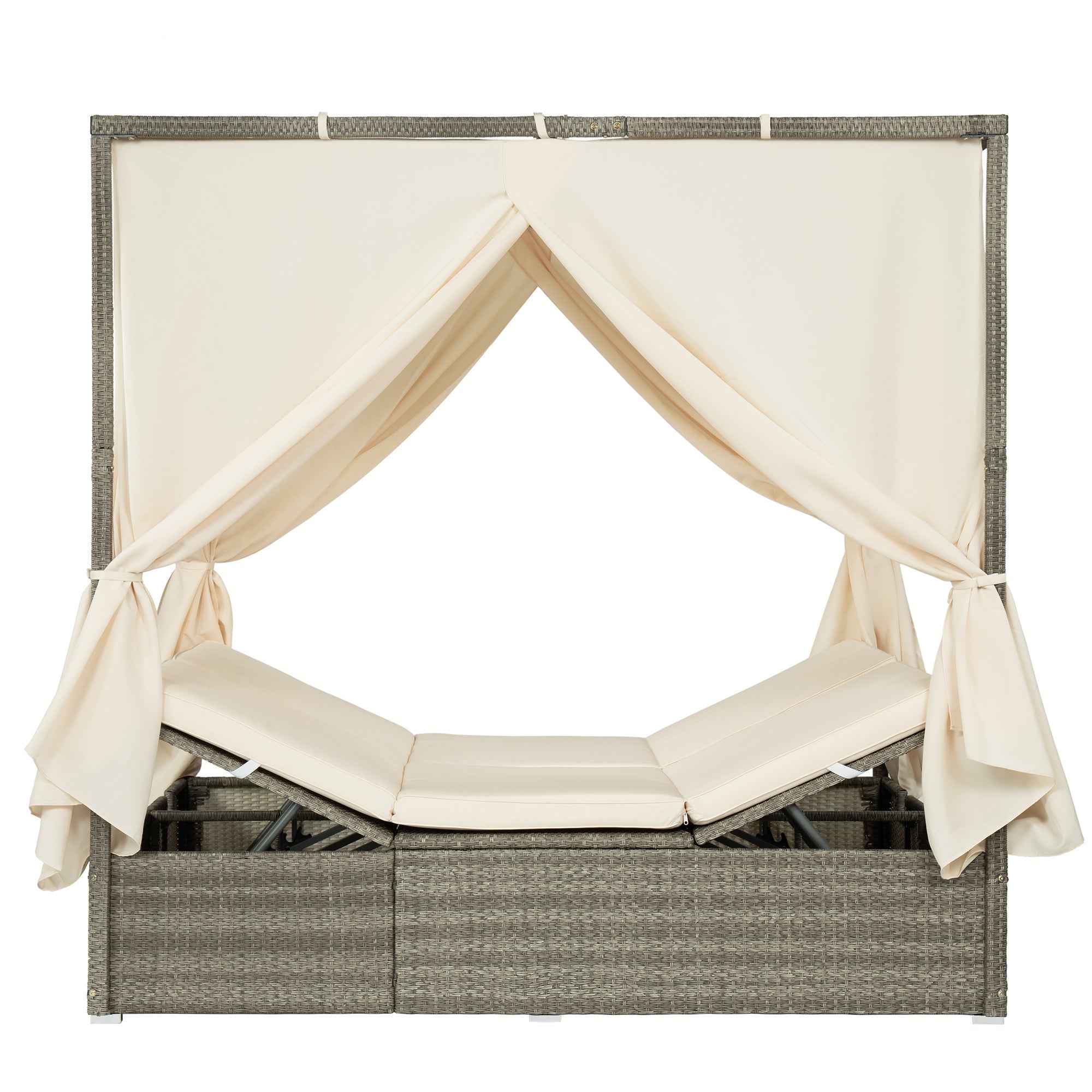 Adjustable Sun Bed With Curtain,High Comfort,With 3 Colors