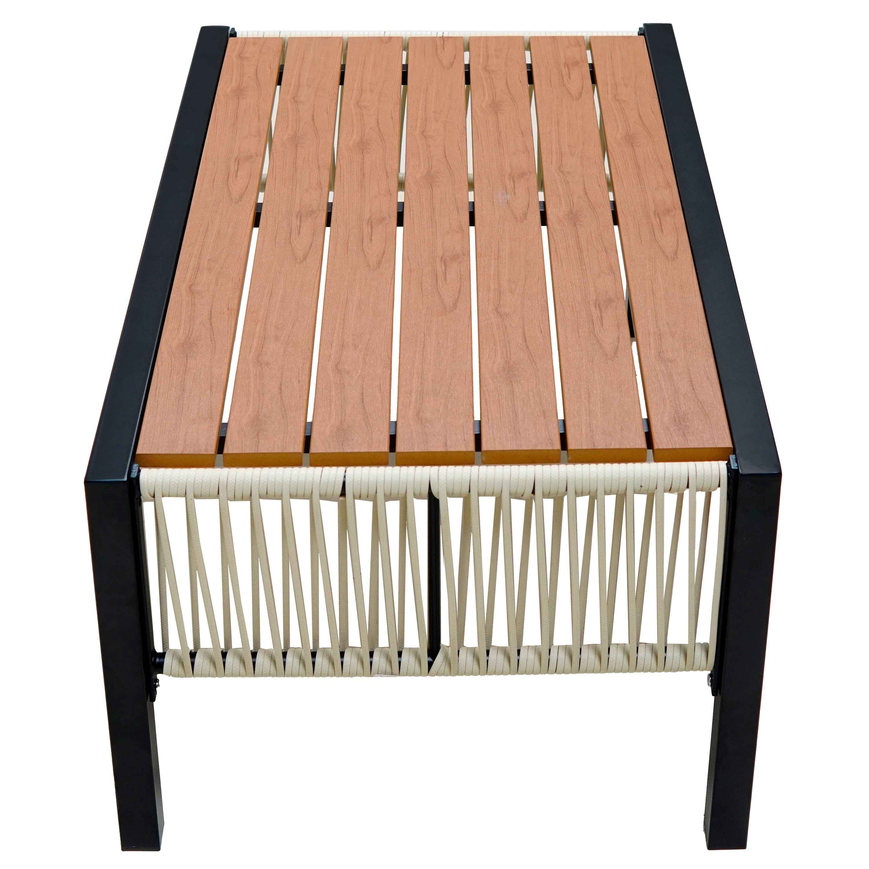 Multi-person Outdoor Iron Sofa Set with A table, Rattan Decoration,