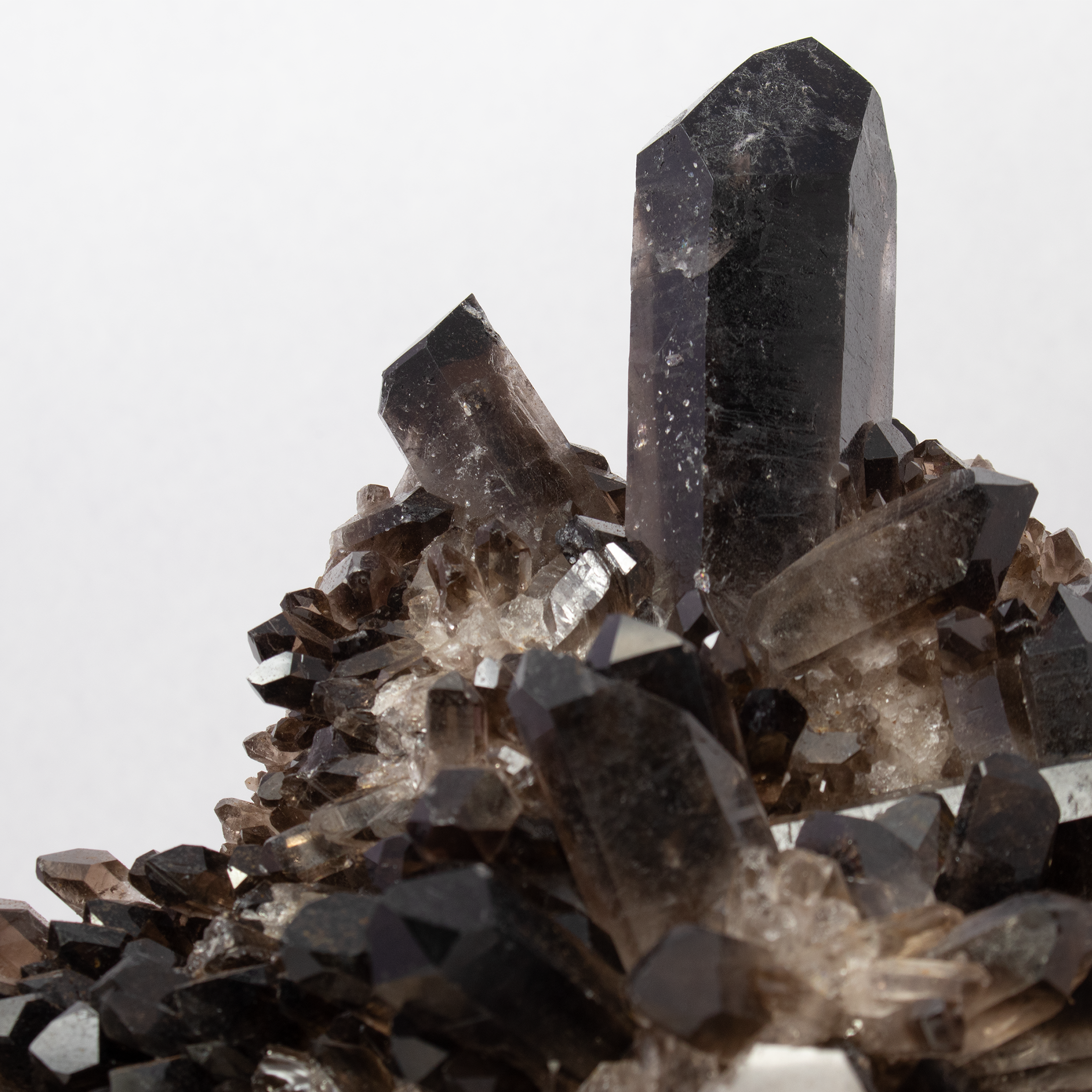 Smoky Quartz Cluster on Custom Stand