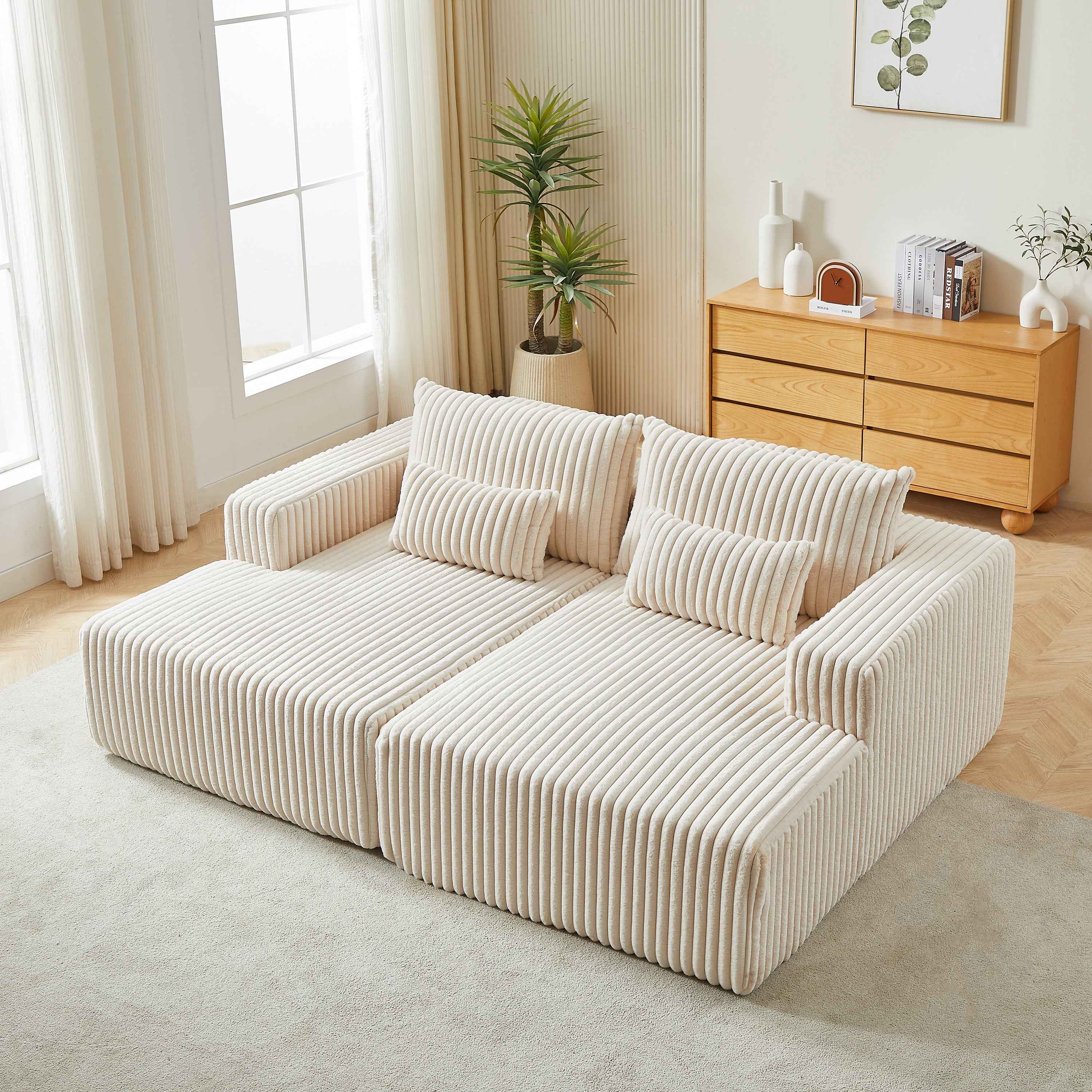 87" Oversized Sectional Lounge Chaise,No Assembly Required,Cloud Plush