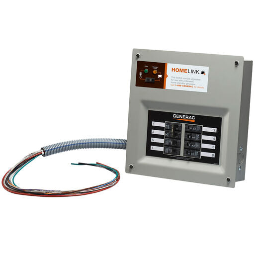 6854 - 30 Amp Indoor Transfer Switch Kit for 8-10 Circ, Alum PIB + Conduit, 30 Amp Plug, Upgradeable