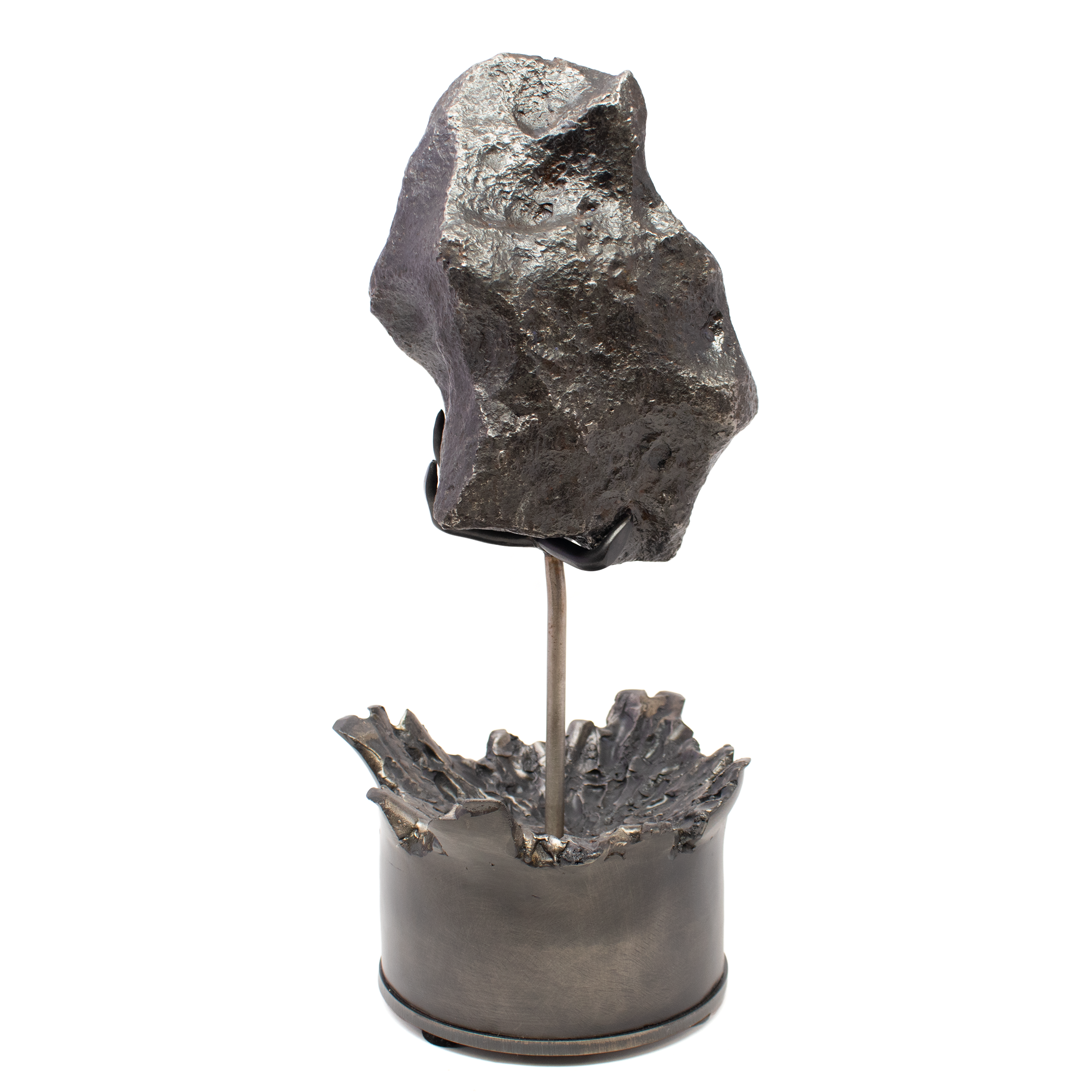 Campo de Cielo Meteorite on Custom Rotating "Impact" Stand (round) - From Argentina