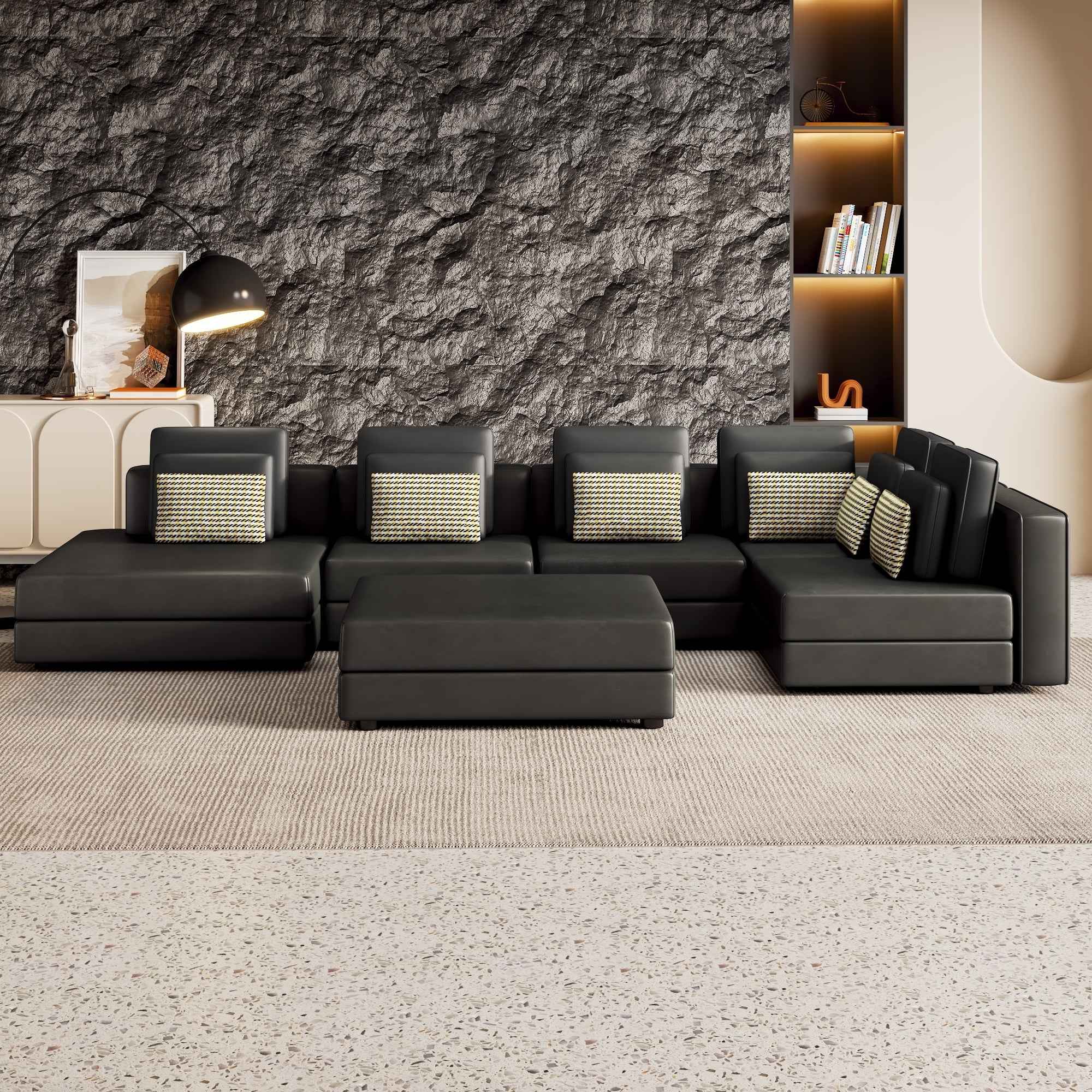 112.7" Modular Sectional Sofa Corner Sofa Chaise Lounge with Movable