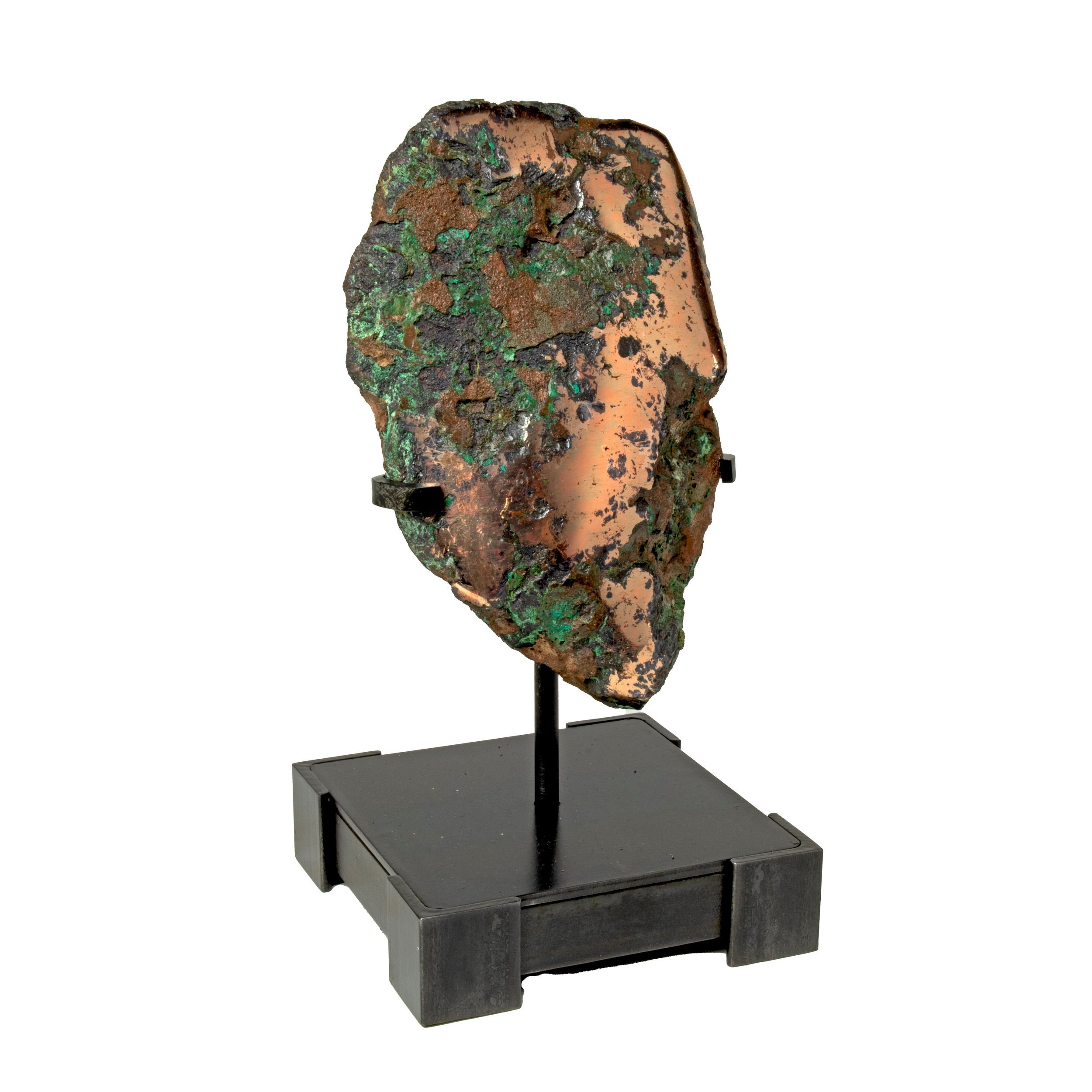 Michigan Float Copper Nugget on Custom Stand - Square with Corners