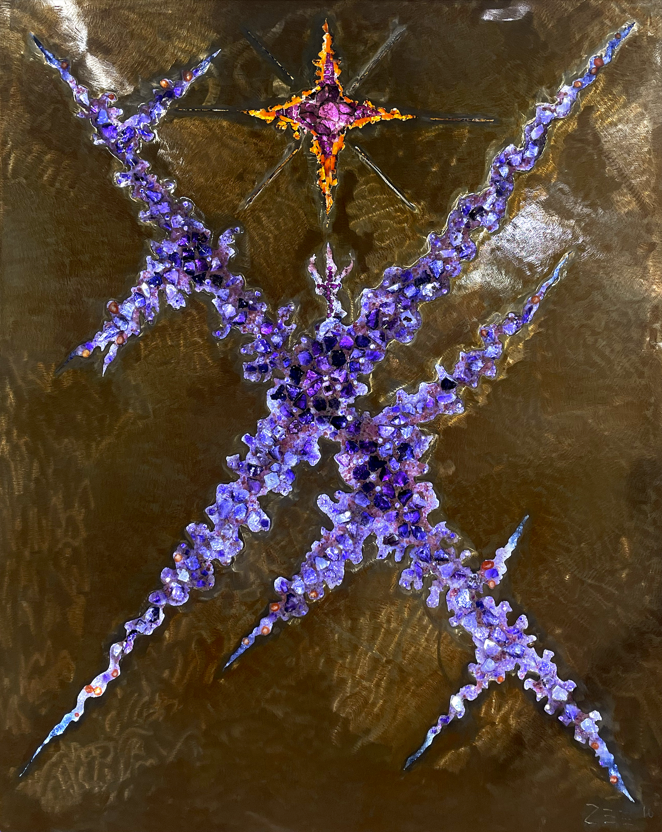 Illuminated Amethyst Abstract Star Gemscape