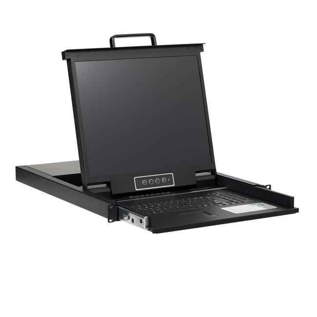 KVM 1RU Rackmount Switch w/ 19" Monitor: 8-Port VGA