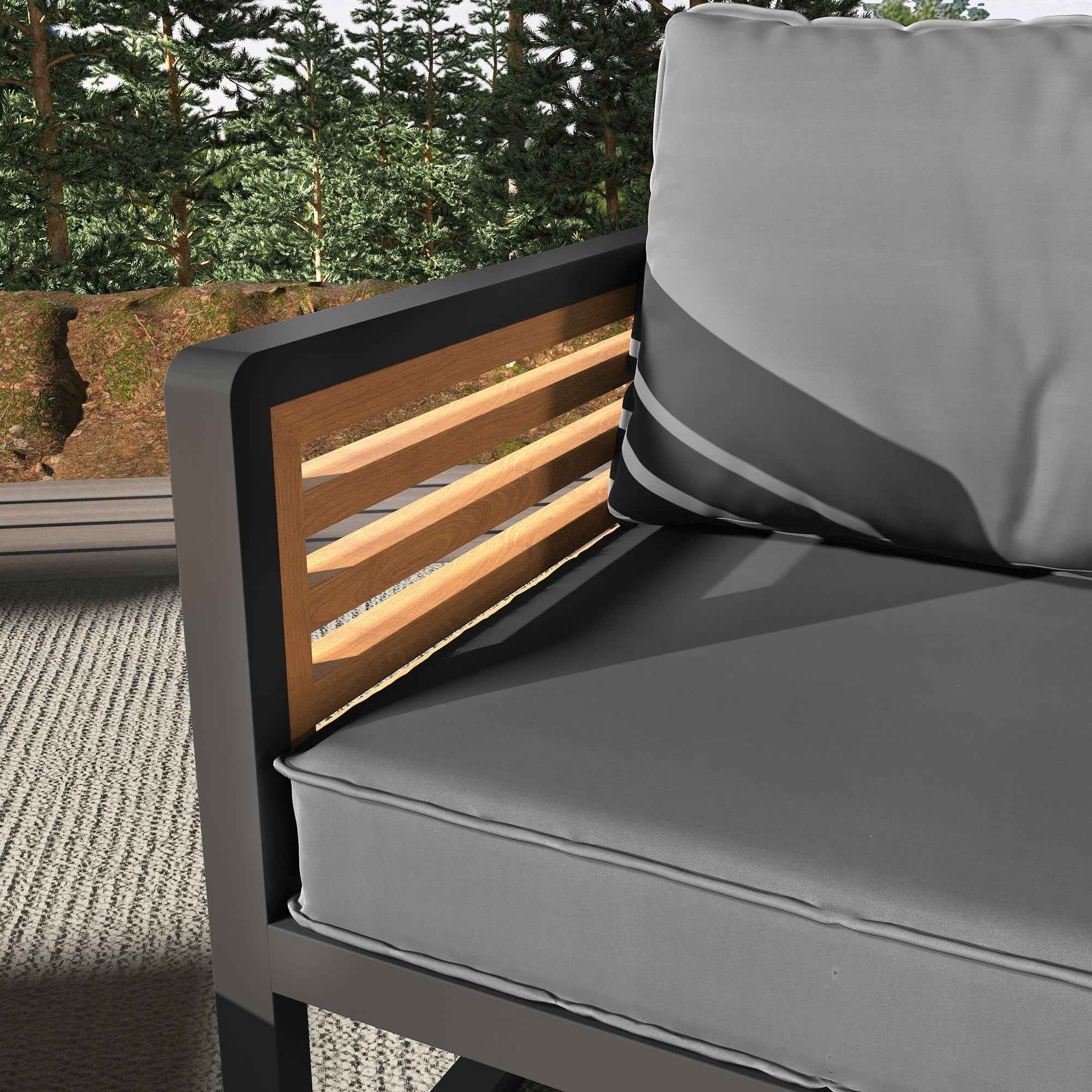 Large Size 4-pieces Outdoor Furniture sofa for 5 Person Conversation