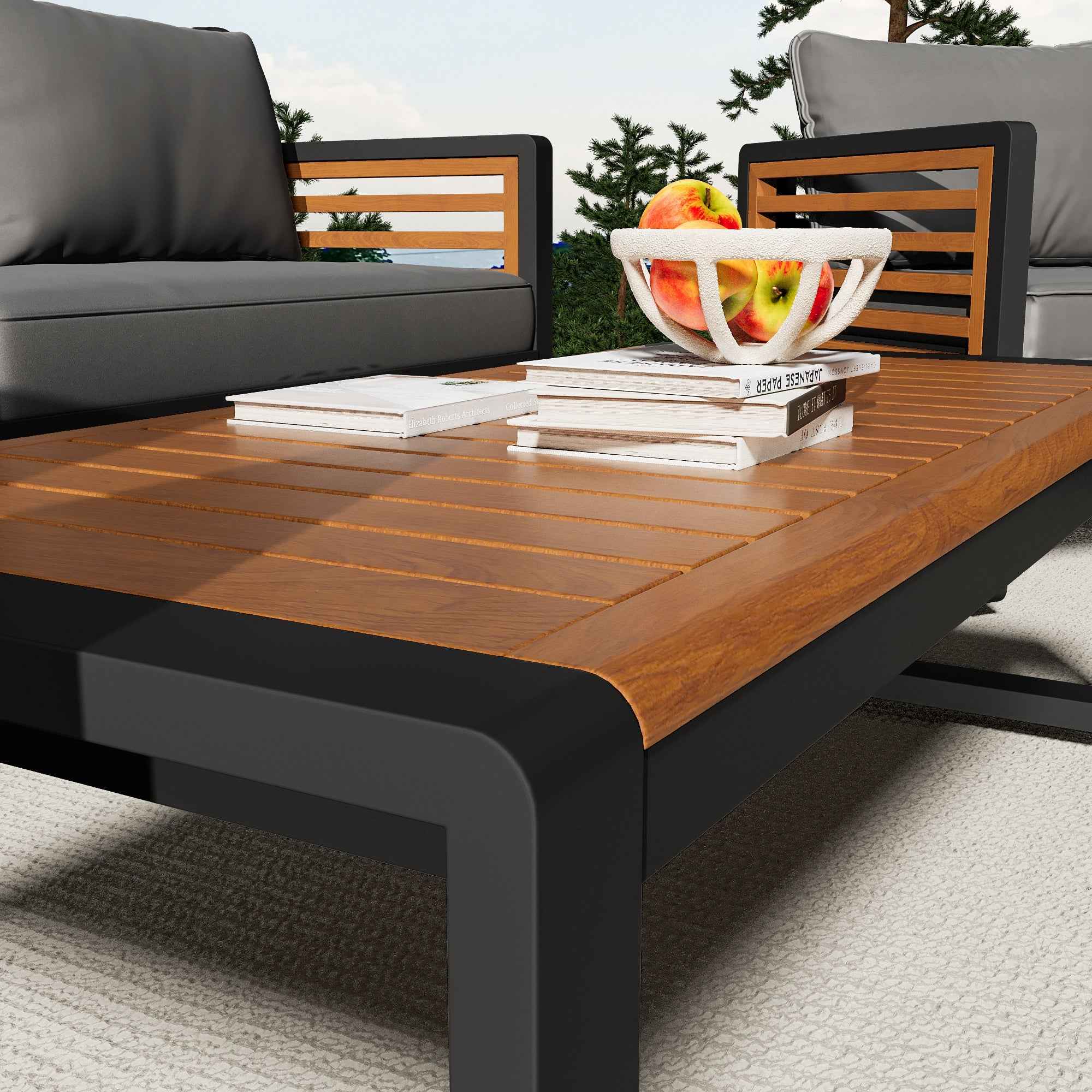 Large Size 4-pieces Outdoor Furniture sofa for 5 Person Conversation
