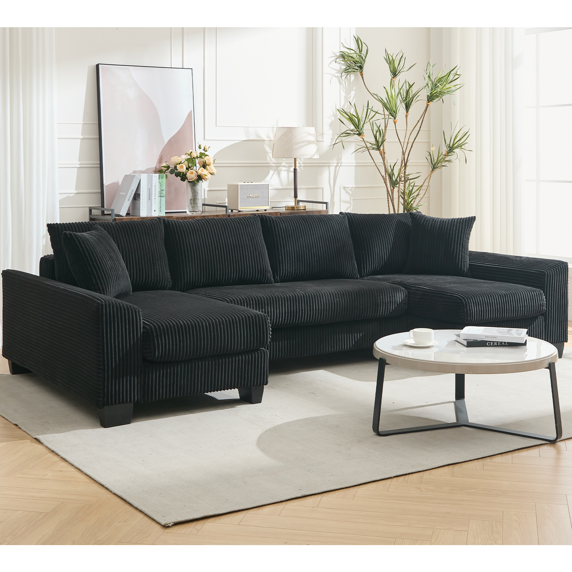 114' Sleeper Sofa,U Shaped Sofa , Pull Out Bed,Convertible Oversize 2