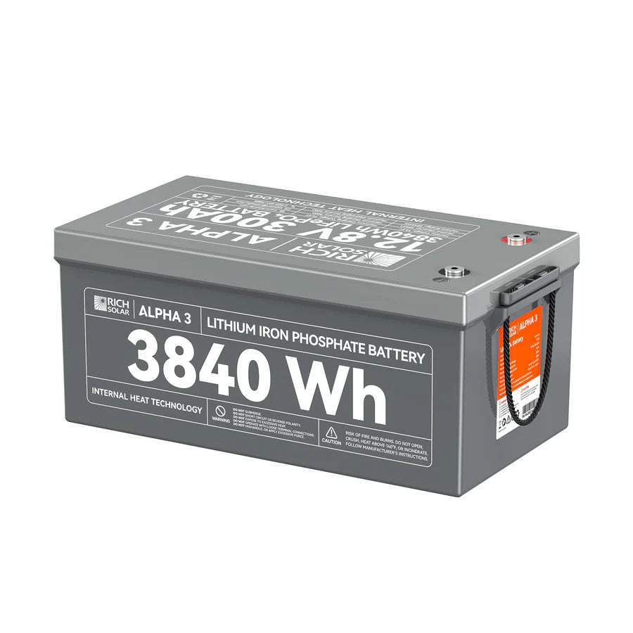 ALPHA 3 | 12V 300Ah LiFePO4 Battery | 12V Lithium Battery for RVs, Cabins, Off-Grid | 5,000 Lifetime Cycles | Internal Heat Techlogy | Bluetooth