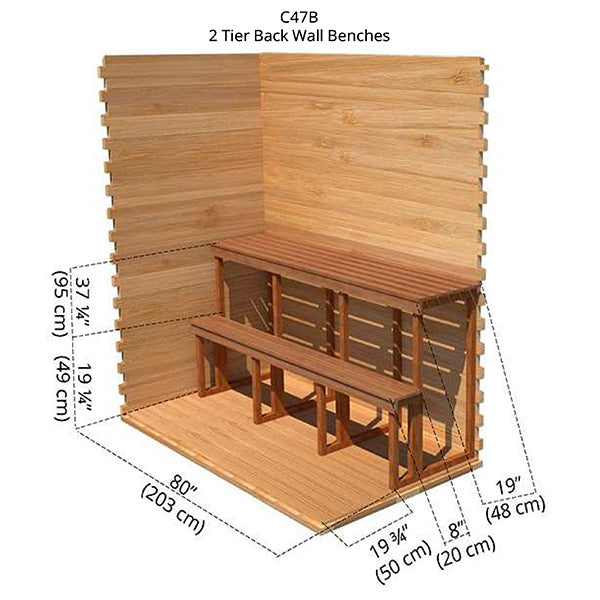 2 Tier Back Wall Benches