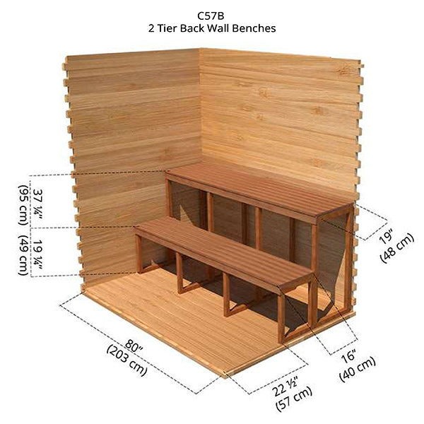 2 Tier Back Wall Benches