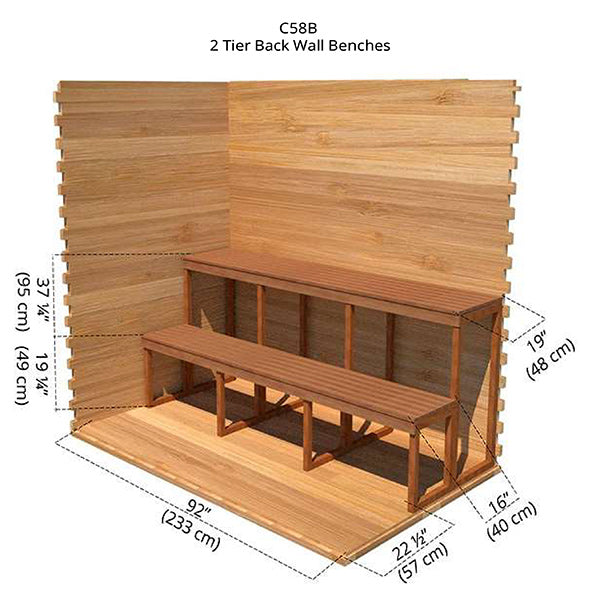 2 Tier Back Wall Benches