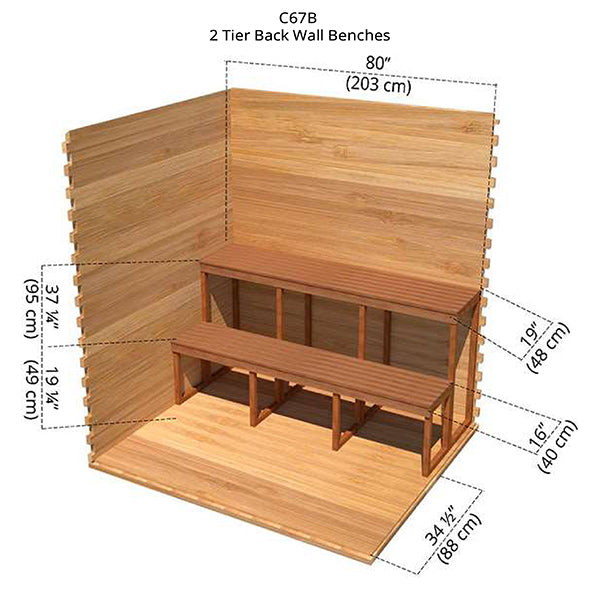 2 Tier Back Wall Bench