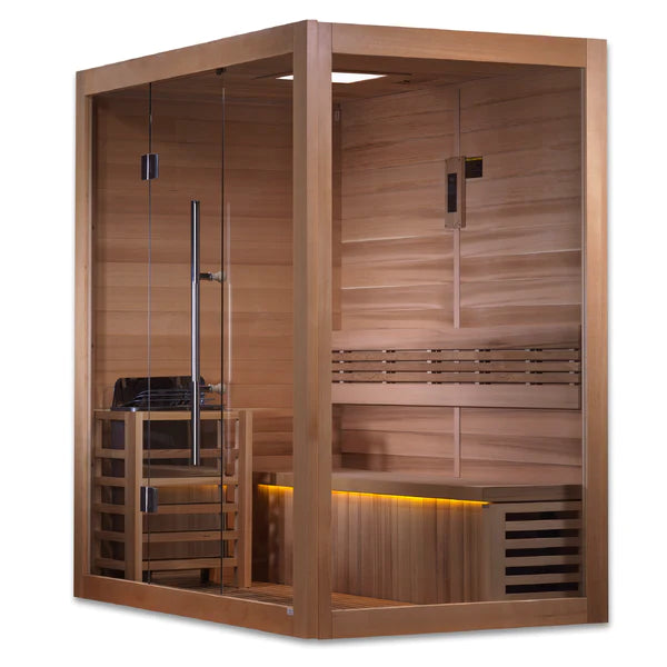 Golden Designs Forssa 3-4 Person Traditional Sauna – Canadian Red Cedar Interior GDI-7203-01