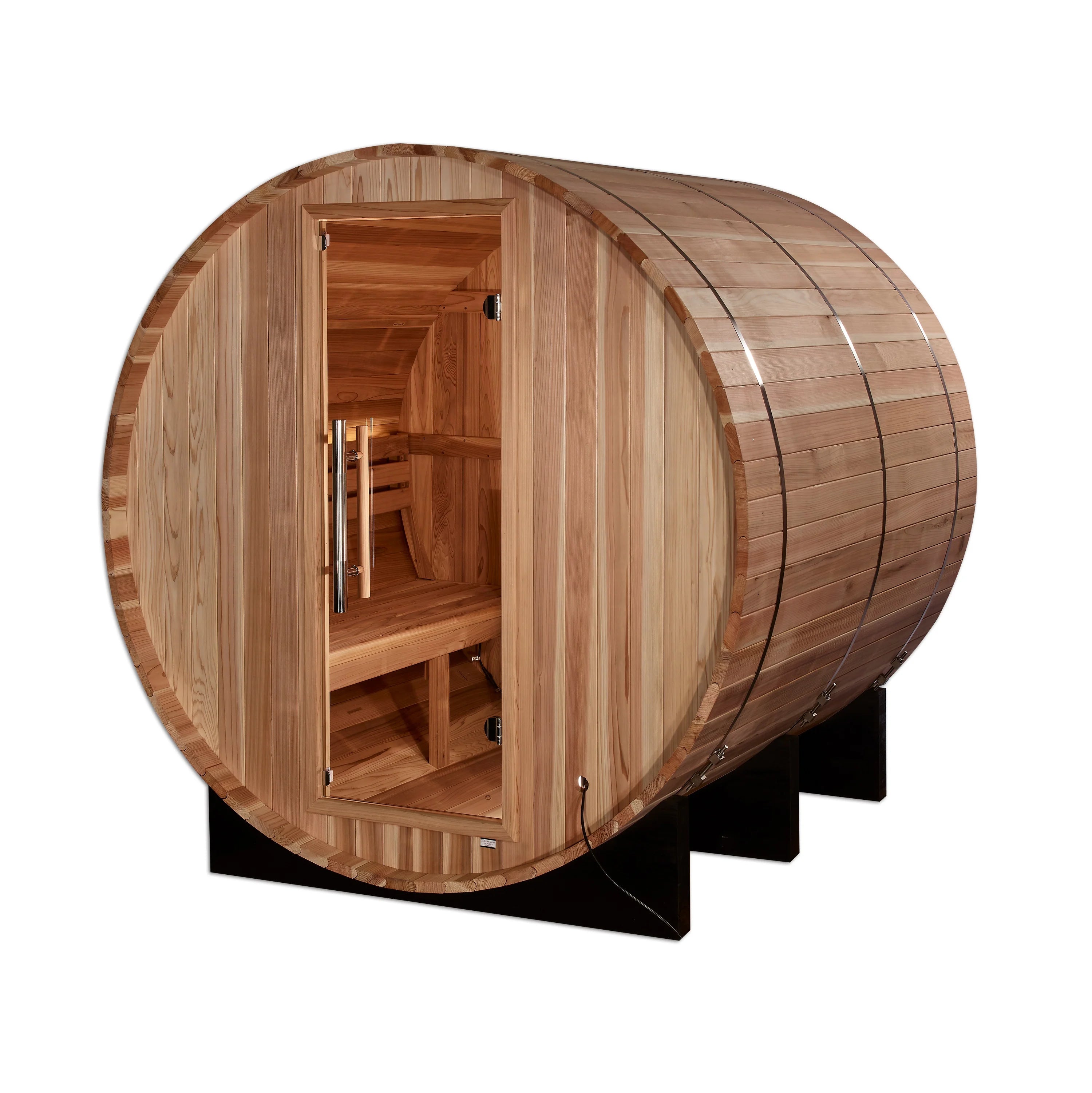 Golden Designs Arosa 4 Person Barrel Traditional Sauna – Pacific Cedar GDI-B004-01