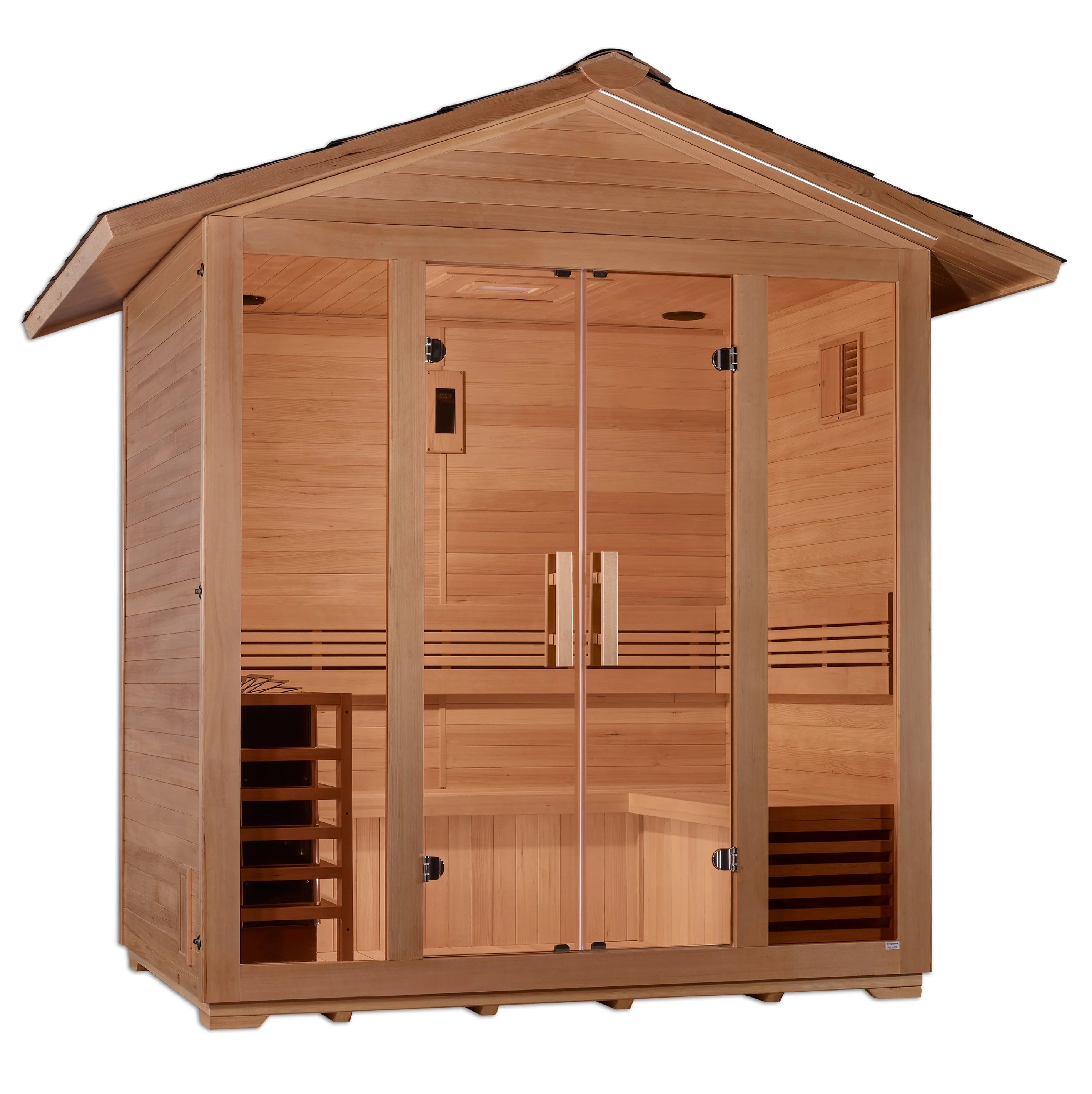 Golden Designs Vorarlberg 5 Person Traditional Outdoor Steam Sauna – Canadian Hemlock GDI-8105-01