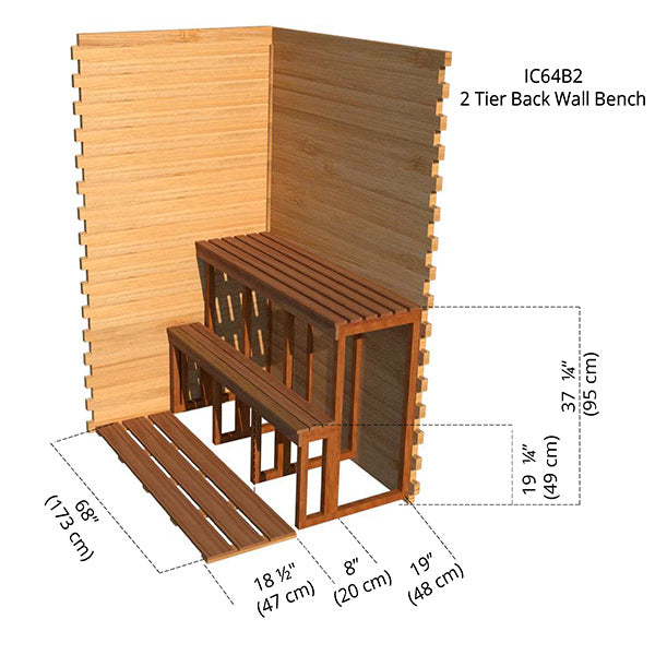 2 Tier Back Wall Bench