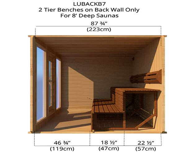 2 Tier Benches on Back Wall Only