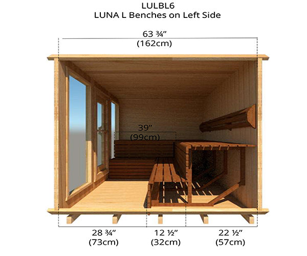 Luna L Benches on Left Side