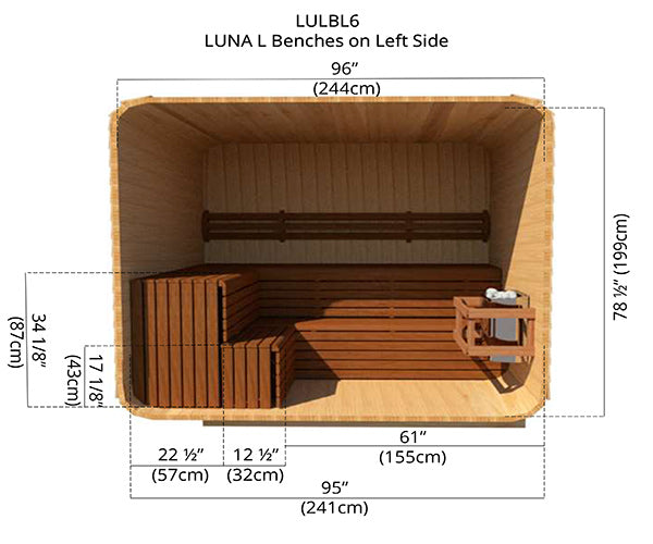 Luna L Benches on Left Side