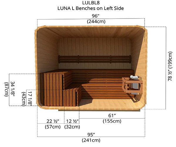 Luna L Benches on Left Side