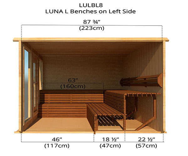 Luna L Benches on Left Side