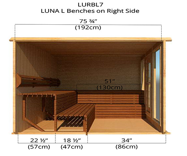 Luna L Benches on Right Side