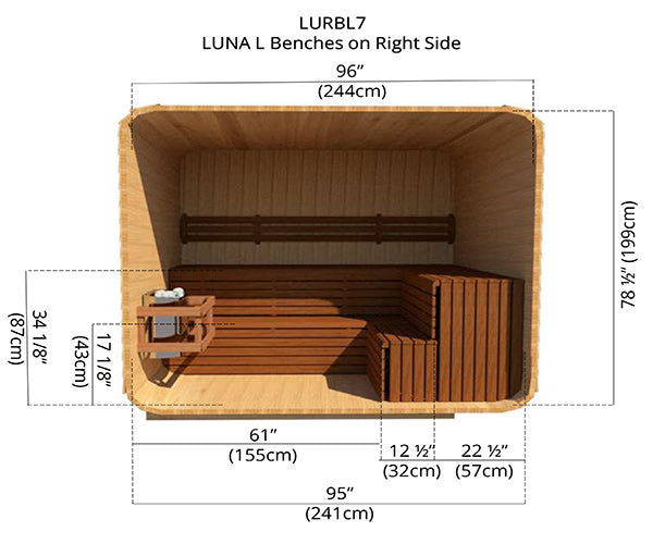 Luna L Benches on Right Side
