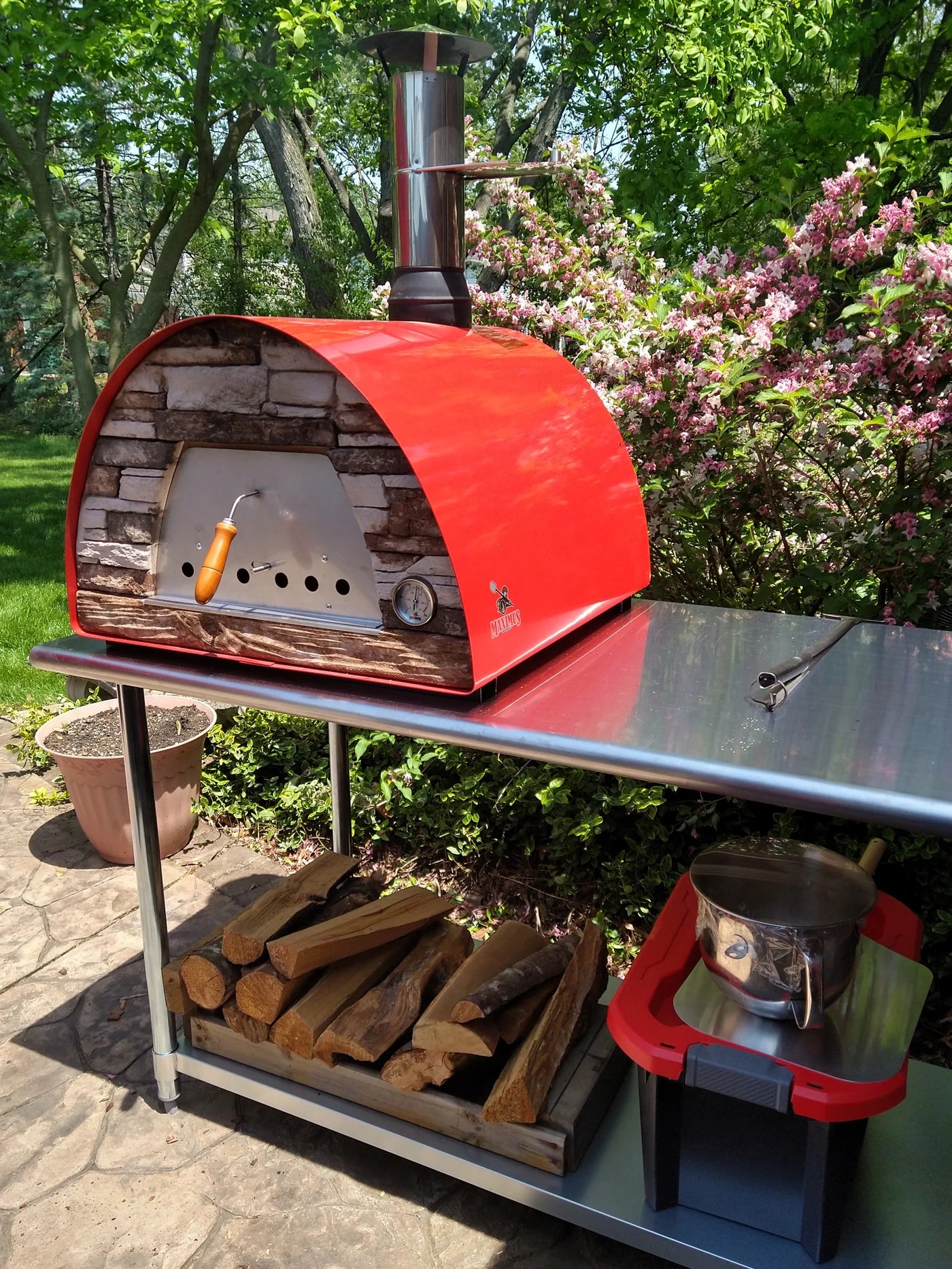 MAXIMUS MOBILE PIZZA OVEN RED