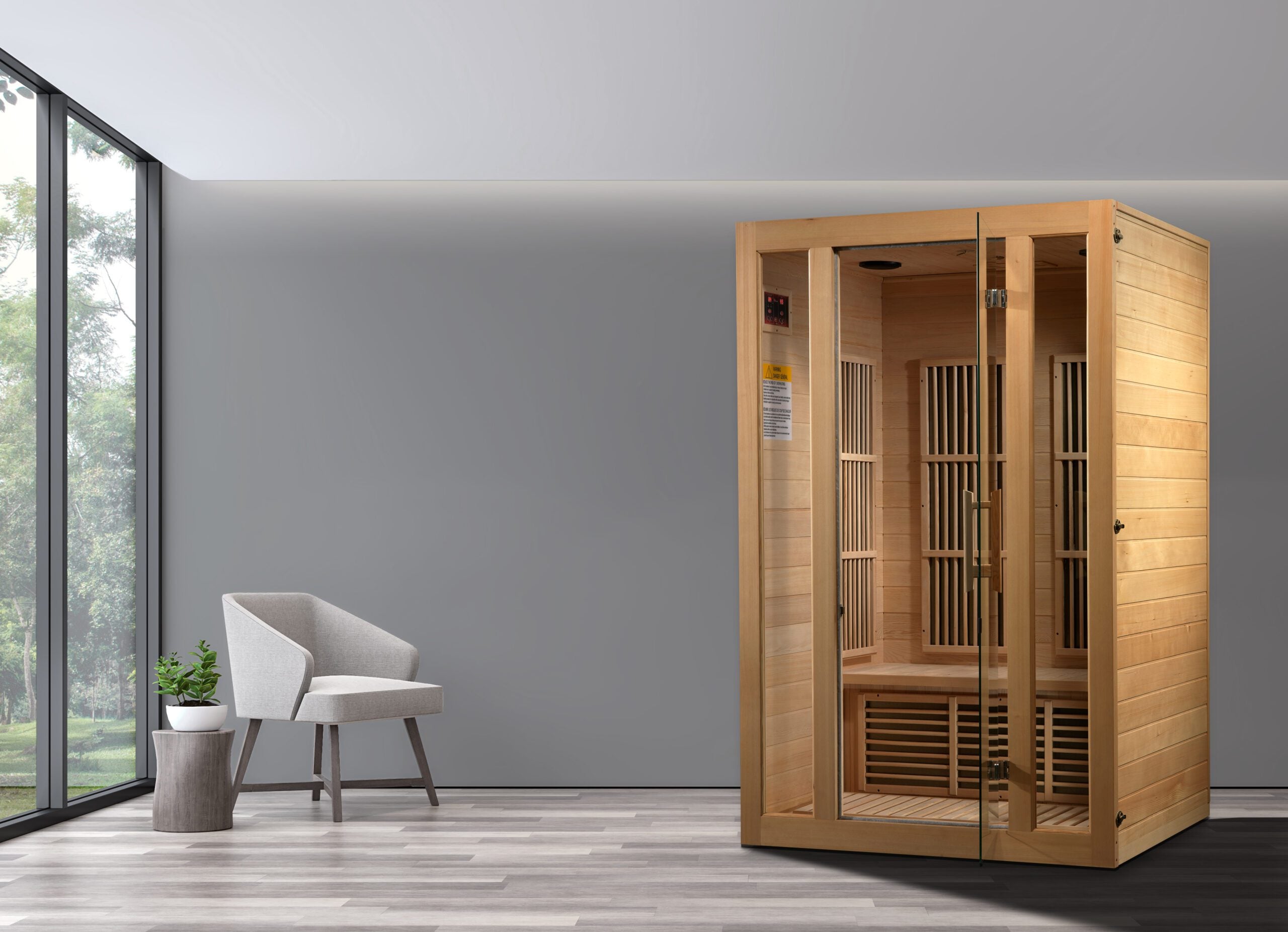 Maxxus Seattle 2 person Near Zero EMF FAR Infrared Sauna Canadian Hemlock MX-J206-01-ZF