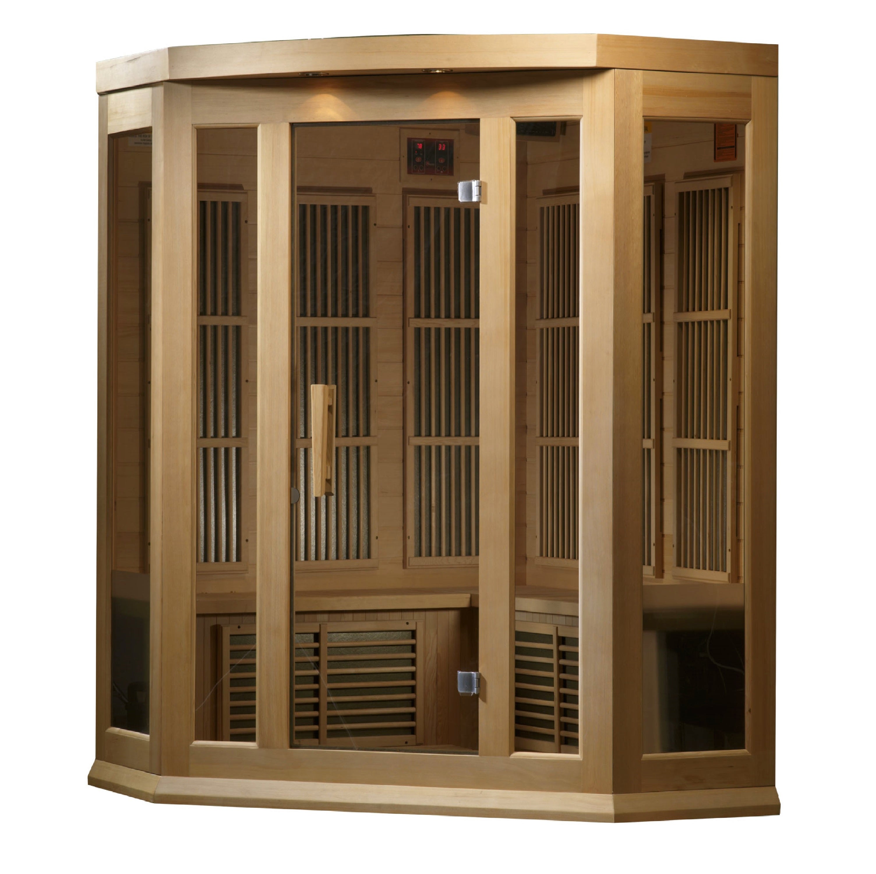 Maxxus Avignon 3 Person Corner Low EMF FAR Infrared Sauna Canadian Hemlock MX-K356-01
