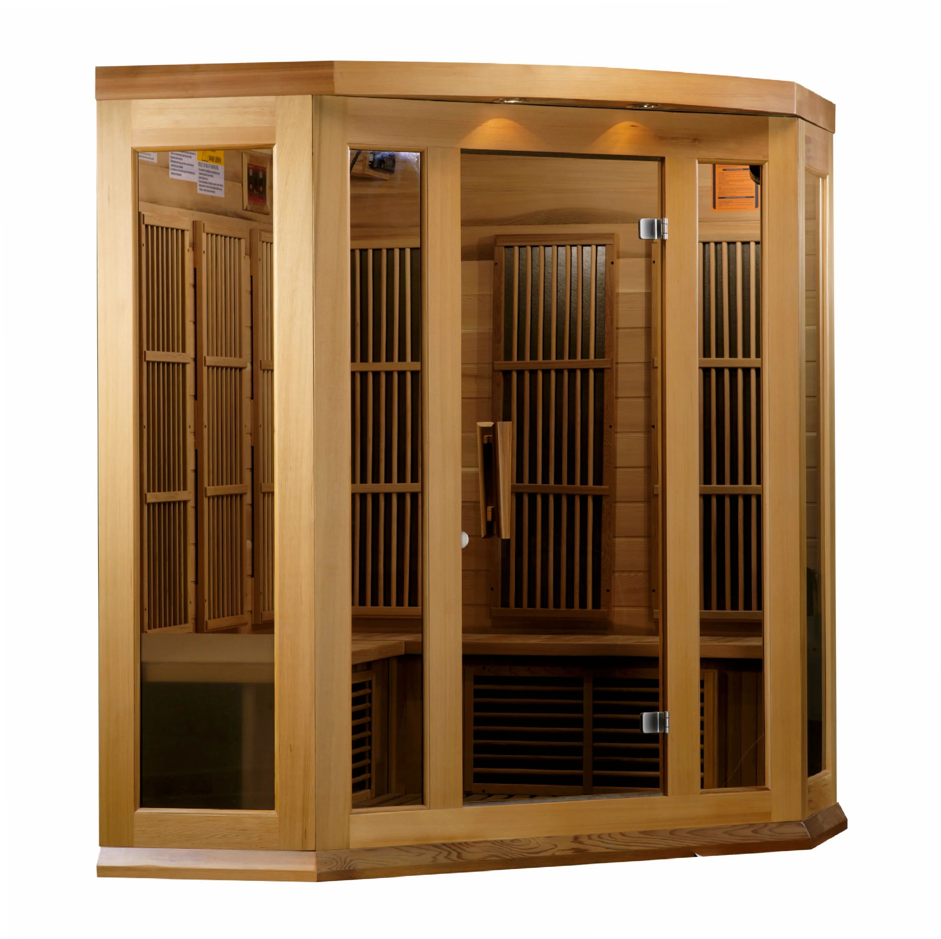 Maxxus Avignon 3 Person Corner Low EMF FAR Infrared Sauna Canadian Red Cedar MX-K356-01 CED
