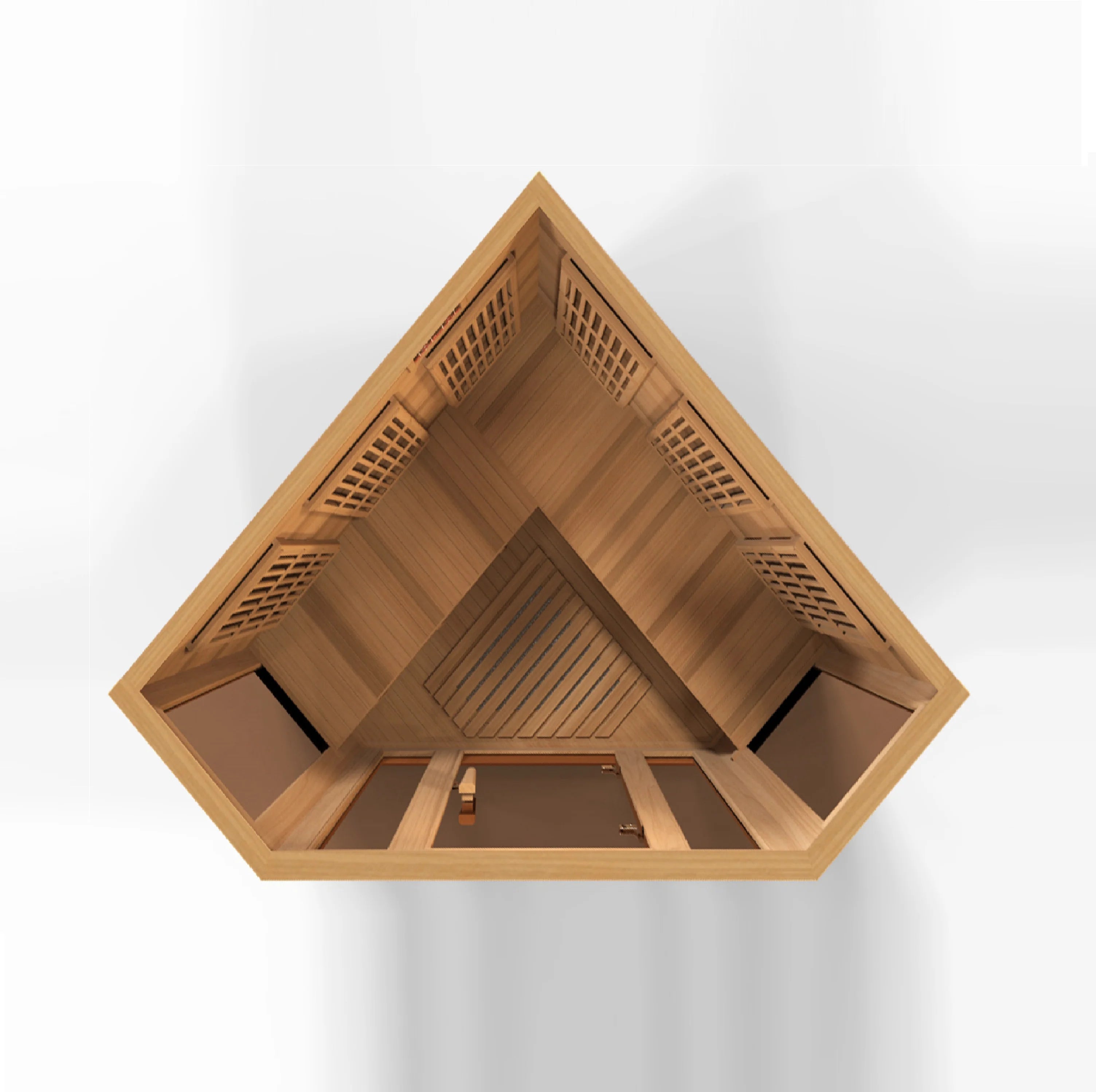 Maxxus Avignon 3 Person Corner Near Zero EMF FAR Infrared Sauna – Canadian Red Cedar MX-K356-01-ZF CED