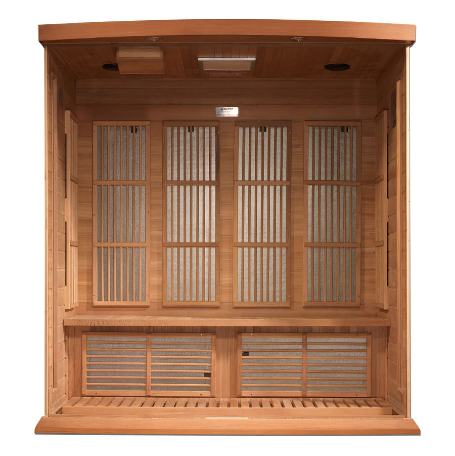 Maxxus Chaumont 4 Person Near Zero EMF FAR Infrared Sauna – Canadian Red Cedar MX-K406-01-ZF CED