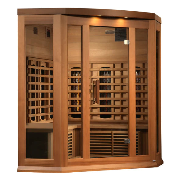Maxxus Avignon 3 Person Corner Full Spectrum Infrared Sauna – Canadian Red Cedar MX-M356-01-FS CED