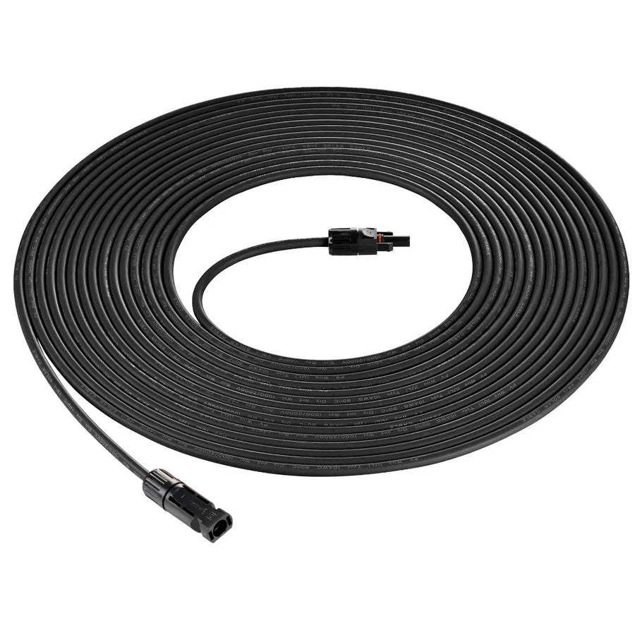 10 Gauge Solar Panel Extension Cable with Male and Female Solar Connector Ends | Pair of 10AWG Red and Black Extension Wire with Connectors on Both Ends