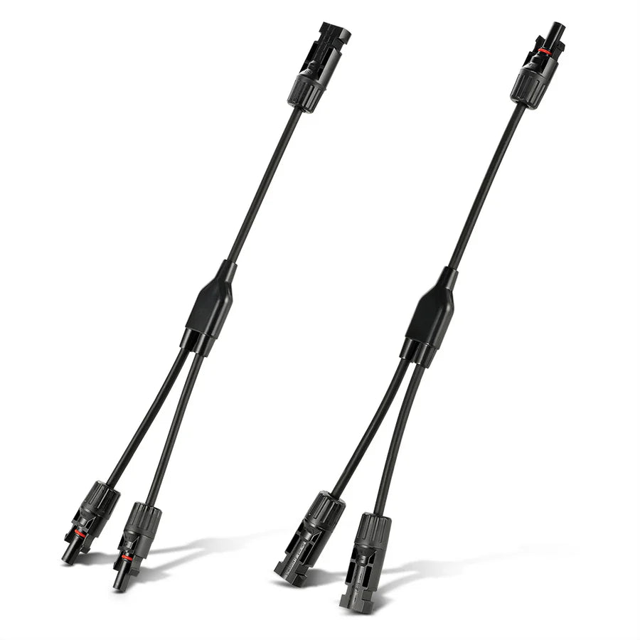 Y Branch 2-to-1 Solar Panel Parallel Adapters | Weatherproof PV Adapters for Solar Connection | Plug and Play