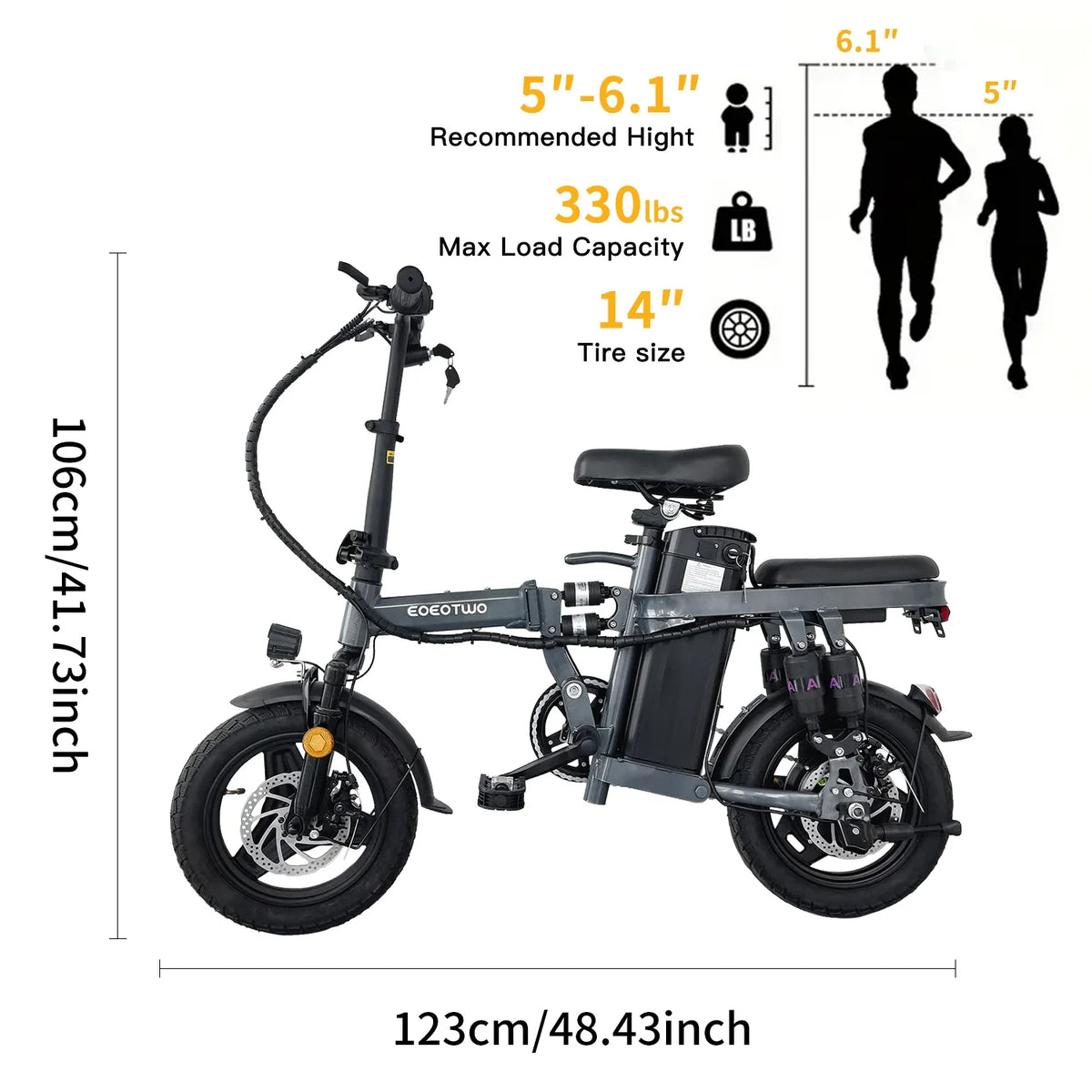 eBike Boys 25MPH Folding Ebike - Lithium Battery, 14-Inch Wheels