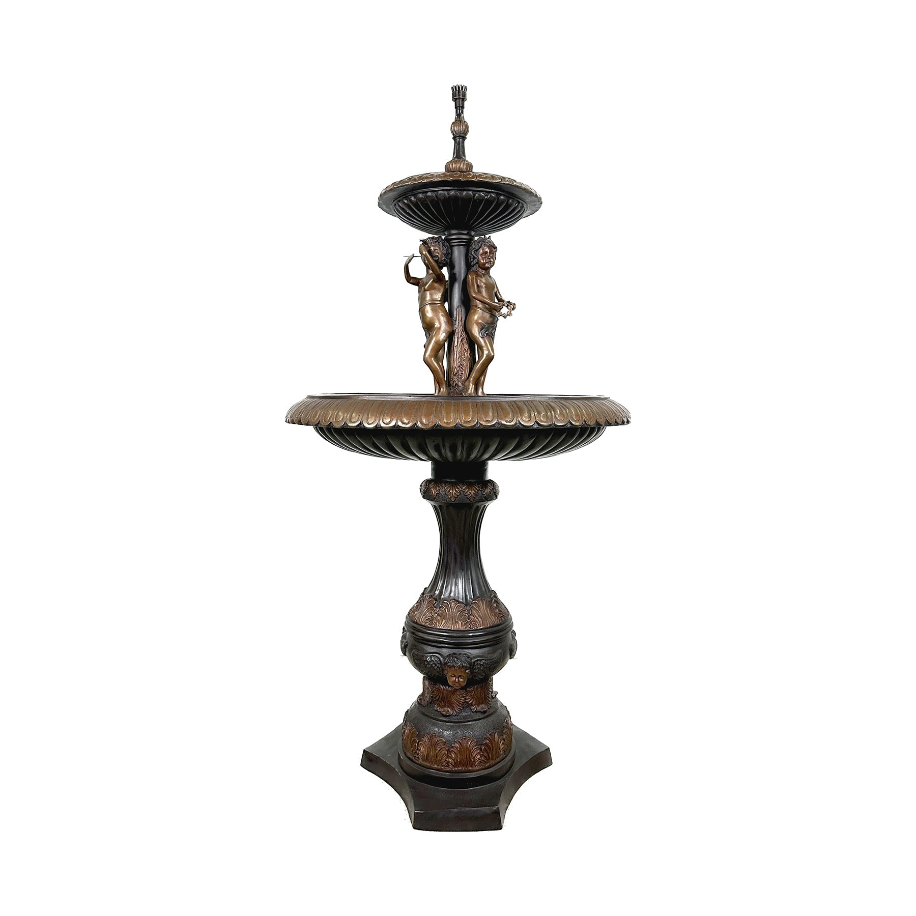 Three Boys Classical Bronze Tier Fountain