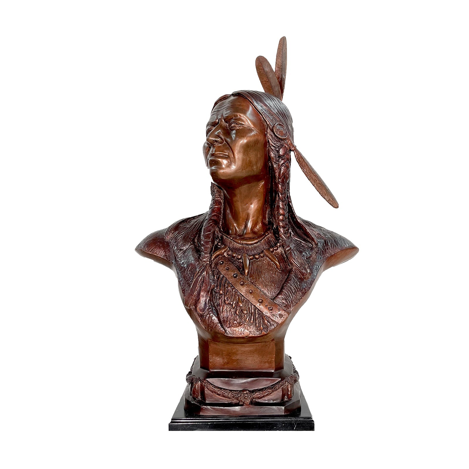 Indian Bust Bronze Table-Top Statue