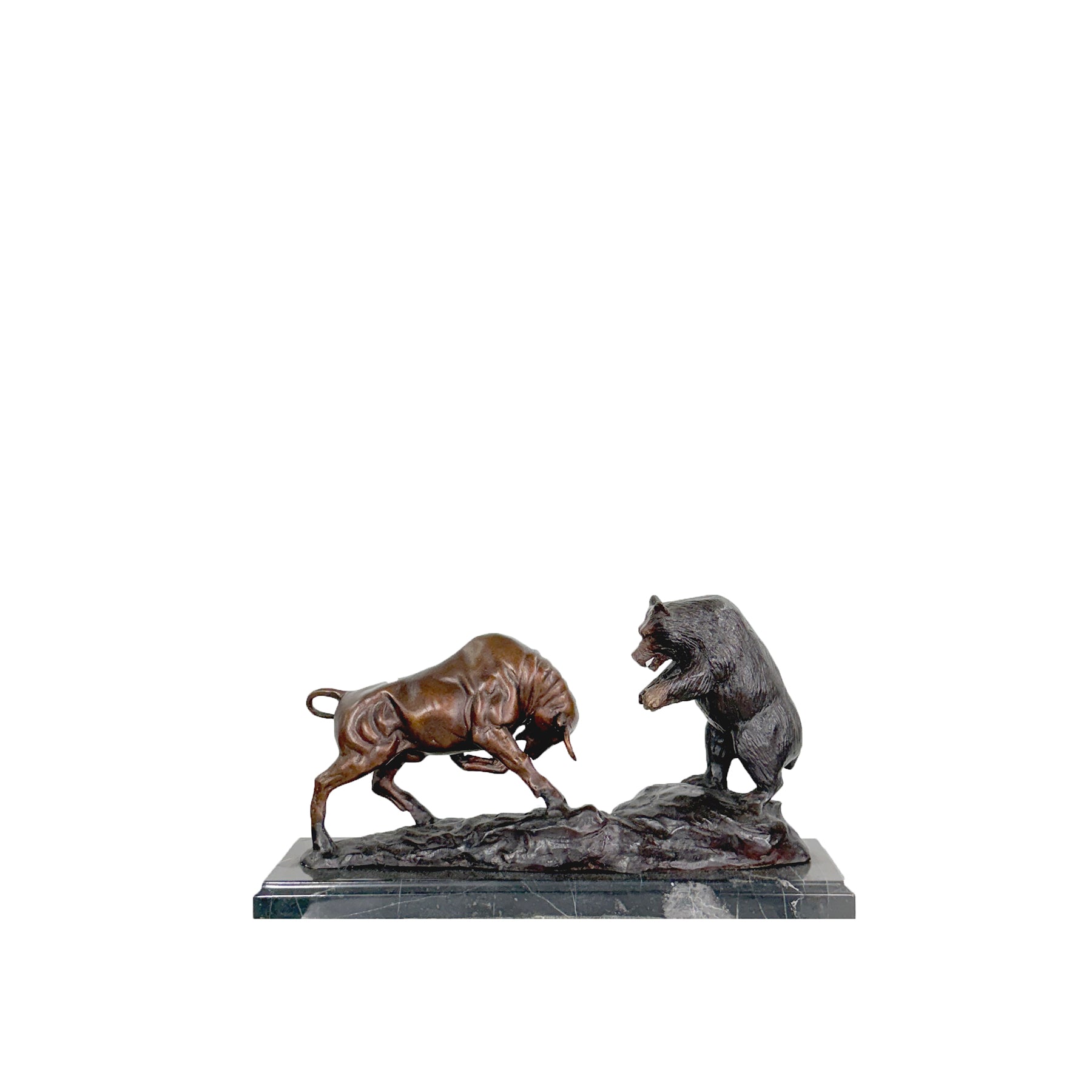 Bear & Bull Bronze Statue
