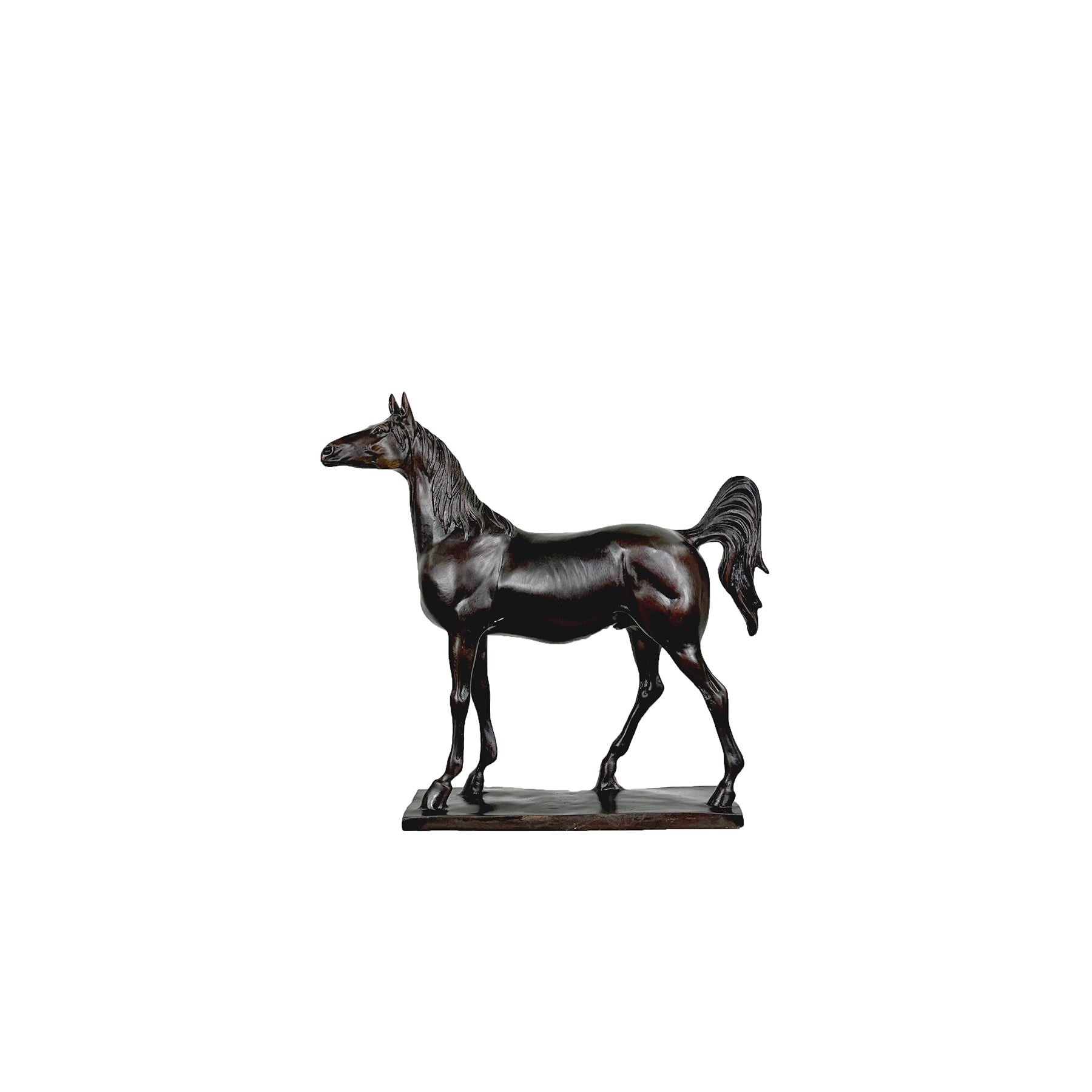 Standing Horse on Base Bronze Statue