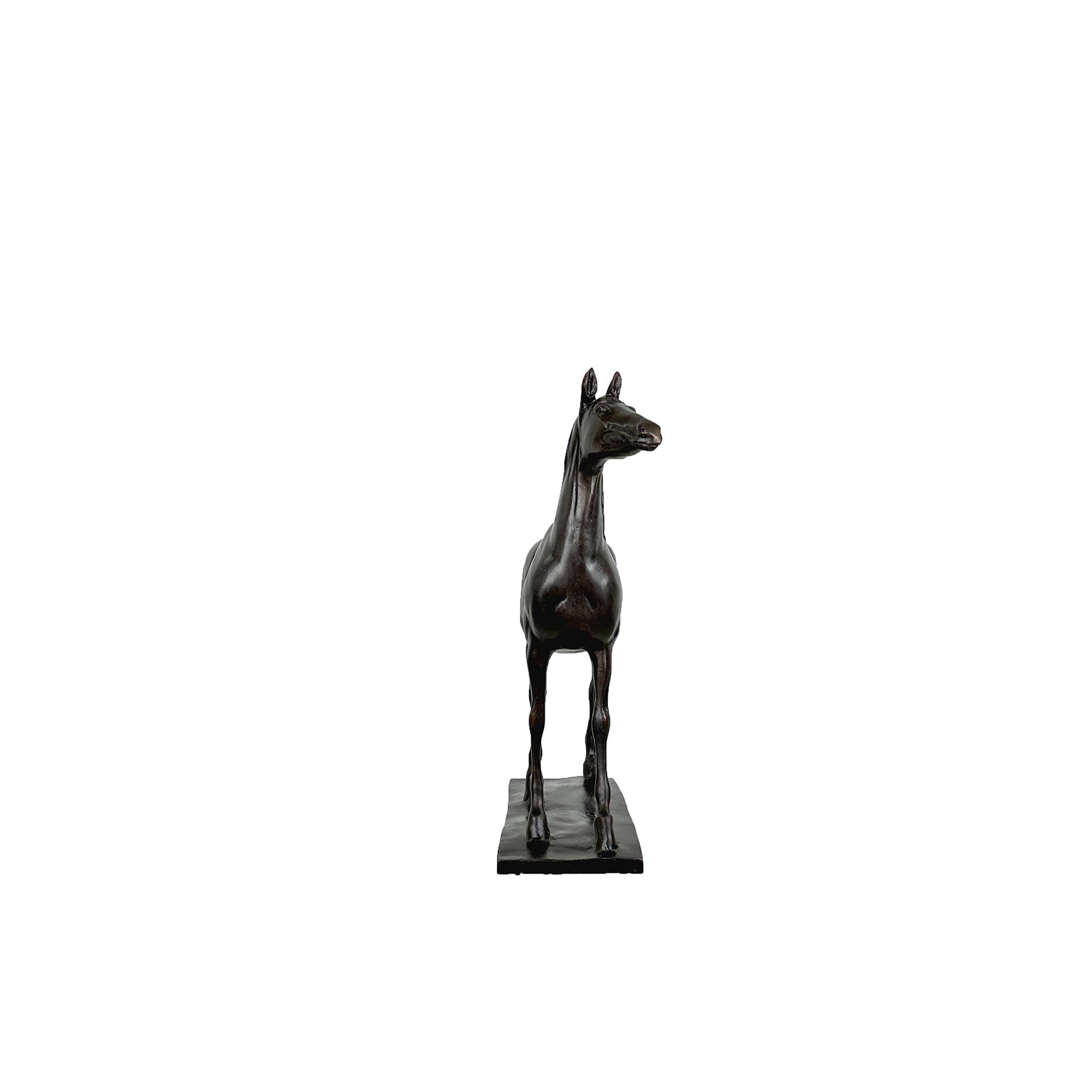 Standing Horse on Base Bronze Statue