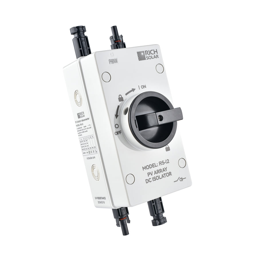 Solar PV DC Quick Disconnect Switch | Solar Array DC Quick Disconnect Switch | 1500 Volt 55 Amp | 2 Pole 1 String | Easy to Install
